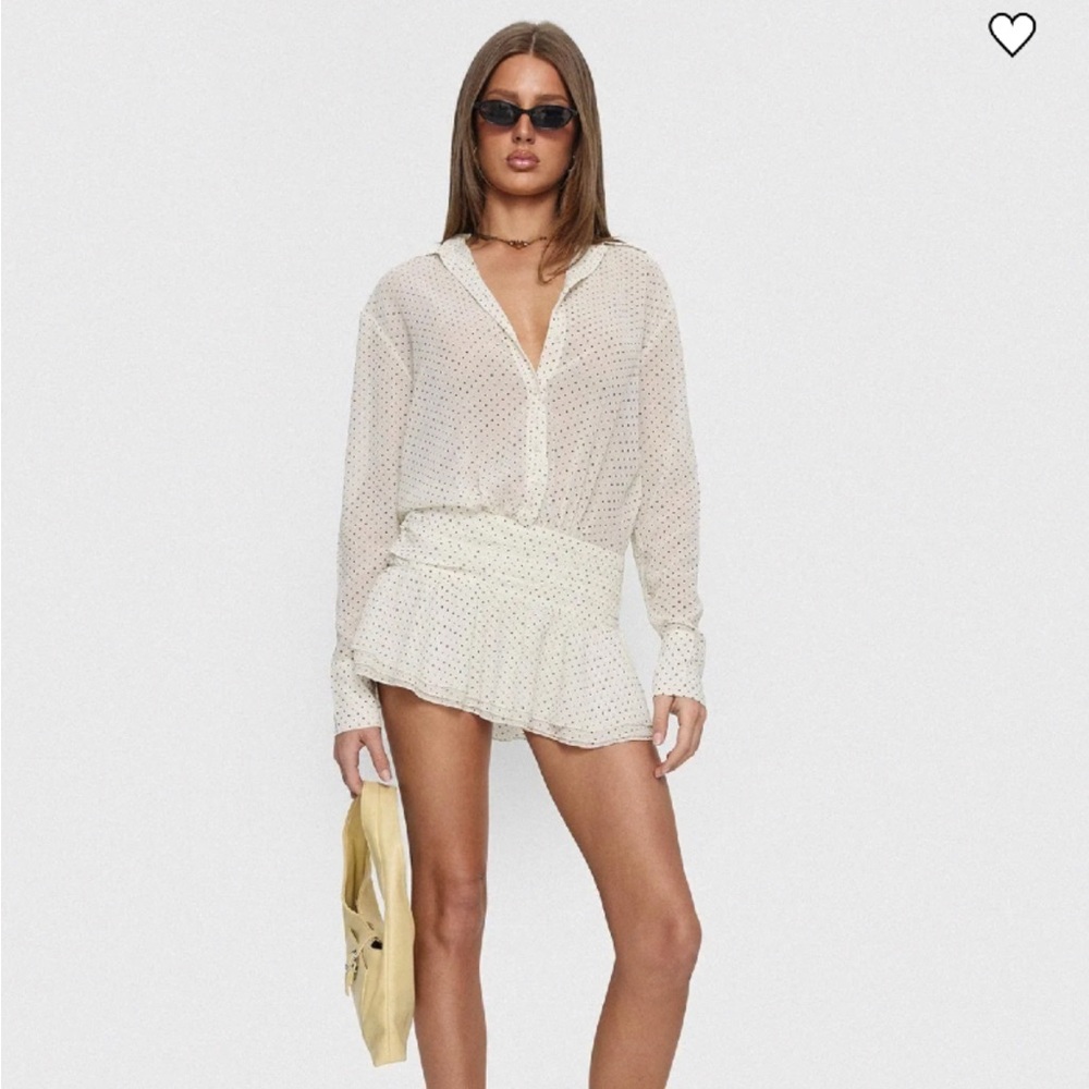 Lioness White Polka Dot Women's Top / dress